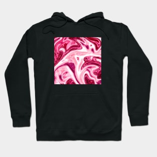 Pink and white Marble Liquid Waves colors grading pattern Hoodie